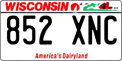 WI license plate 852XNC