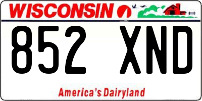 WI license plate 852XND
