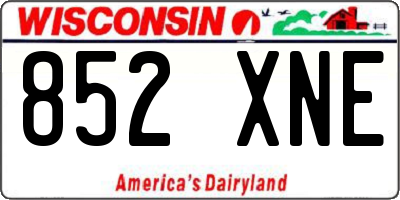 WI license plate 852XNE
