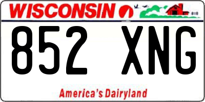 WI license plate 852XNG