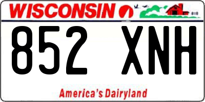 WI license plate 852XNH