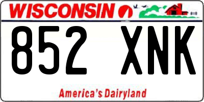 WI license plate 852XNK