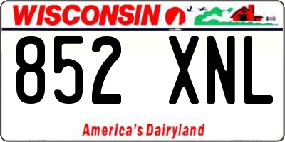 WI license plate 852XNL