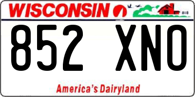 WI license plate 852XNO