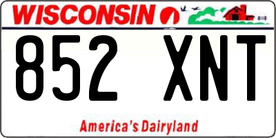 WI license plate 852XNT