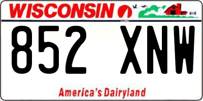 WI license plate 852XNW