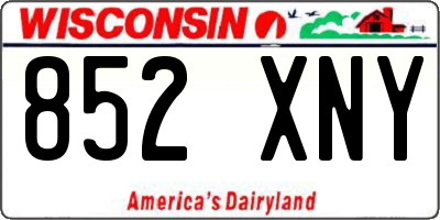 WI license plate 852XNY