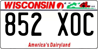 WI license plate 852XOC