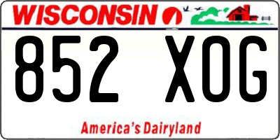 WI license plate 852XOG