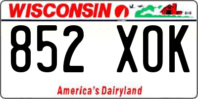 WI license plate 852XOK