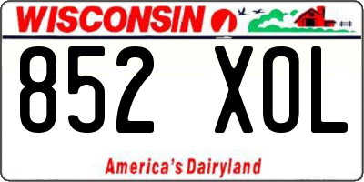 WI license plate 852XOL