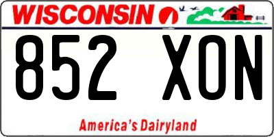 WI license plate 852XON