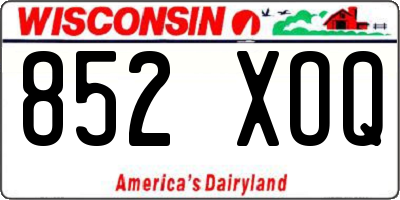 WI license plate 852XOQ