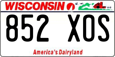 WI license plate 852XOS
