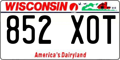WI license plate 852XOT