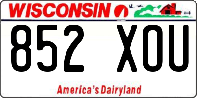 WI license plate 852XOU