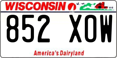 WI license plate 852XOW