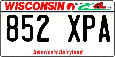WI license plate 852XPA