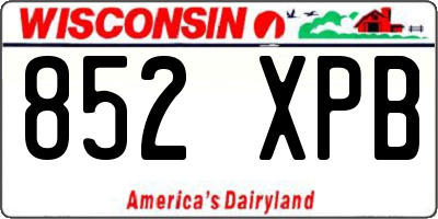 WI license plate 852XPB