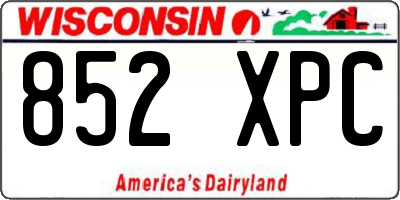 WI license plate 852XPC