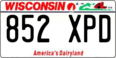WI license plate 852XPD