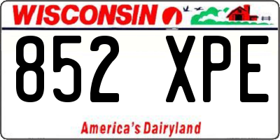 WI license plate 852XPE
