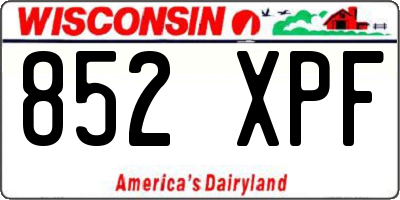 WI license plate 852XPF