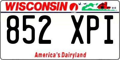 WI license plate 852XPI