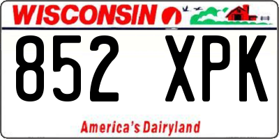 WI license plate 852XPK