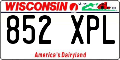 WI license plate 852XPL