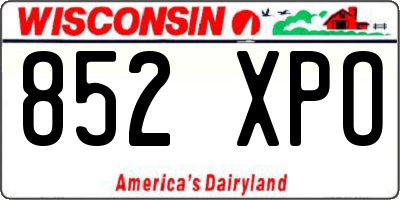 WI license plate 852XPO