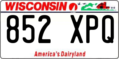 WI license plate 852XPQ