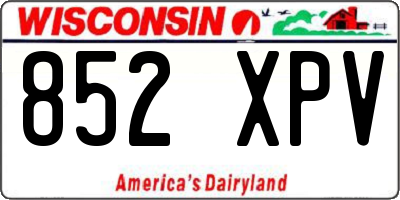 WI license plate 852XPV