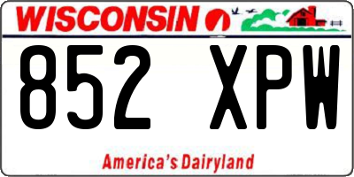WI license plate 852XPW