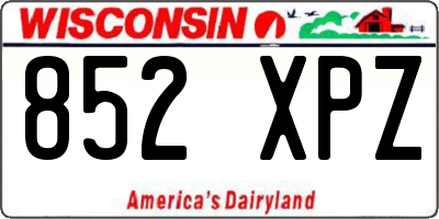 WI license plate 852XPZ