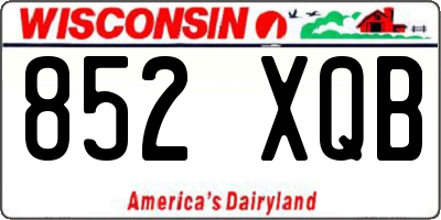 WI license plate 852XQB