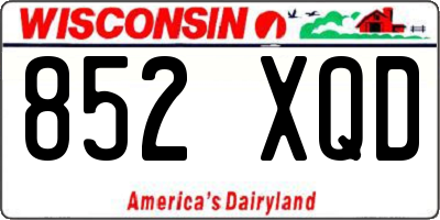WI license plate 852XQD