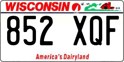 WI license plate 852XQF