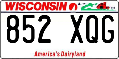WI license plate 852XQG
