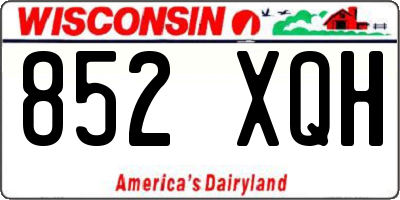 WI license plate 852XQH