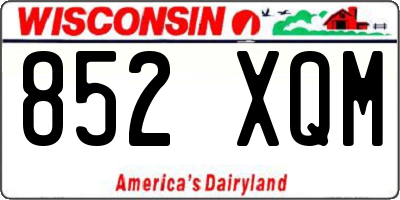 WI license plate 852XQM
