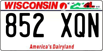 WI license plate 852XQN
