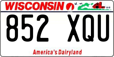 WI license plate 852XQU