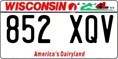 WI license plate 852XQV