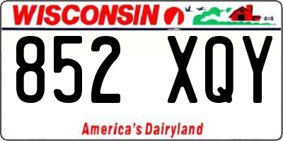 WI license plate 852XQY