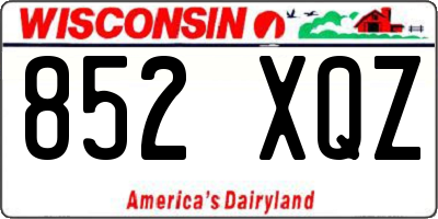 WI license plate 852XQZ