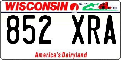 WI license plate 852XRA