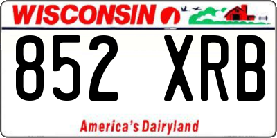 WI license plate 852XRB