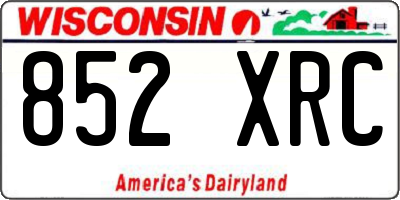 WI license plate 852XRC