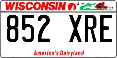 WI license plate 852XRE